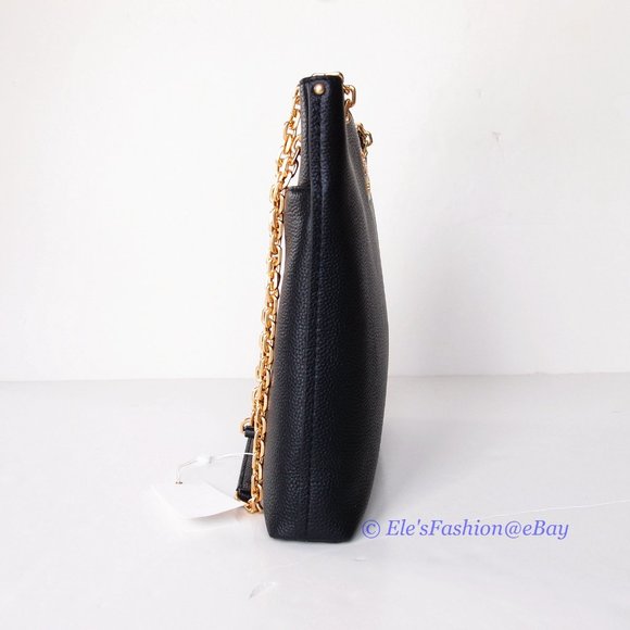 ❤️ NWT Tory Burch Carson Swingpack Chain Leather Shoulder Bag BLACK AUTHENTIC - Picture 6 of 15